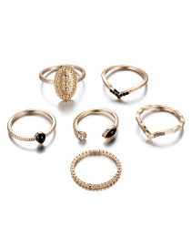 Fashion Gold Alloy Ring 6 Piece Set
