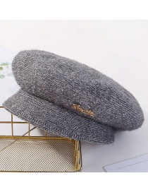 Fashion Gray Plush Earmuffs Knit Cap