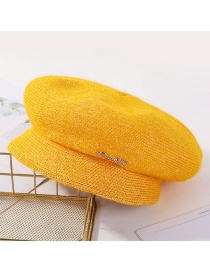 Fashion Yellow Plush Earmuffs Knit Cap