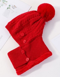 Fashion Red Siamese Face And Velvet Button Wool Cap