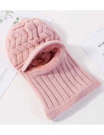 Fashion Light Pink Hat Scarf One Wool Cap