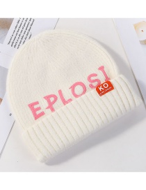Fashion White Patch Letter Wool Cap