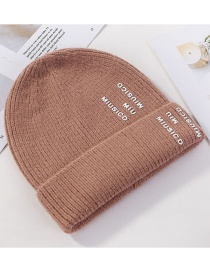 Fashion Khaki Letter Knit Wool Hat