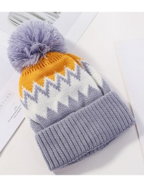 Fashion Gray Color Matching Double Wool Cap