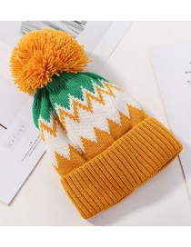 Fashion Yellow Color Matching Double Wool Cap