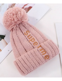 Fashion Pink Letter Embroidery And Velvet Hat
