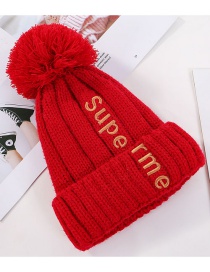 Fashion Red Letter Embroidery And Velvet Hat