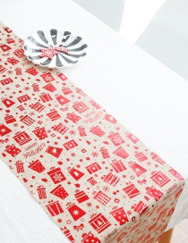 Fashion B Christmas Package Christmas Cotton And Linen Printed Table Flag