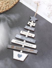 Fashion Grey Christmas Tree String Pendant Color Wooden Laser Hollowed Out Christmas Tree Pendant