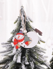 Fashion Flying Snowman Painted Wooden Sign Pendant 2 Packs