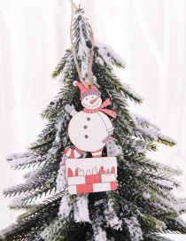 Fashion Chimney Snowman Painted Wooden Sign Pendant 2 Packs