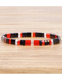 Fashion Black Red Square Rice Beads Beaded Bracelet
