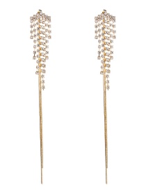 Fashion Gold Acrylic Diamond Alloy Chain  Silver Earrings