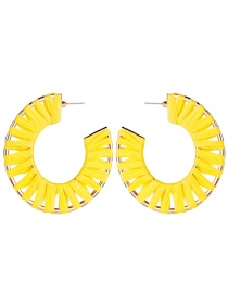Fashion Yellow C-shaped Lafite Earrings