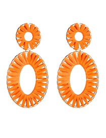 Fashion Orange Multilayer Alloy Oval Openwork Lafite Earrings