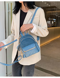 Fashion Blue Lingge Backpack