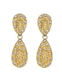 Fashion Gold Alloy Diamond Drop Shape Earrings