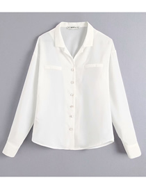 Fashion White Lapel Single-breasted Shirt