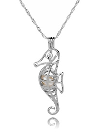 Fashion Woodpecker Pearl Openwork Oyster Cage Necklace