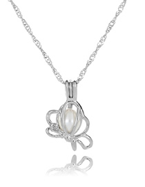Fashion Open Lotus Pearl Openwork Oyster Cage Necklace