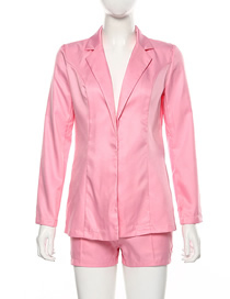 Fashion Pink Suit High Waist Shorts Suit