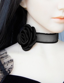 Fashion Black Rose Necklace