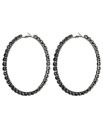 Fashion Number 8 Large Circle Outer Ring With Diamond Earrings
