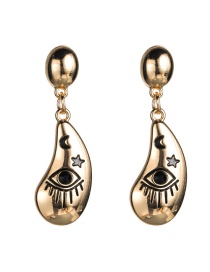Fashion Gold Alloy Geometric Eye Earrings