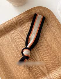 Fashion Black Tangerine Striped Knotted Wide Rubber Band