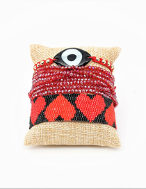 Fashion Suit Red Mizhu Weaving Love Eye Crystal Tassel Bracelet