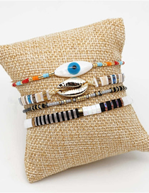 Fashion Set Color Rice Beads Woven Eye Shell Bracelet