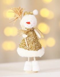 Fashion Golden Snowman Decoration Christmas Tree Pendant