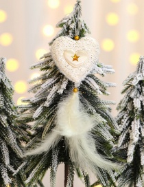 Fashion Golden Peach Heart Feather Pendant Christmas Tree Pendant