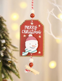 Fashion Snowman Red Wooden Clip Pendant Painted Wooden Christmas Tree Pendant
