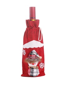 Fashion Red Snowman Burlap Wine Set Christmas Bottle Set