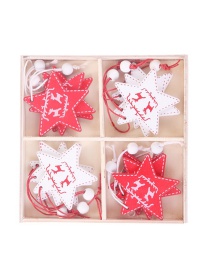 Fashion Christmas Five-pointed Star In A Box Of 12 Painted Christmas Pendant