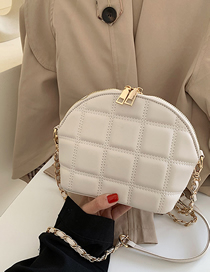 Fashion White Shell Chain Embroidery Line Shoulder Messenger Bag