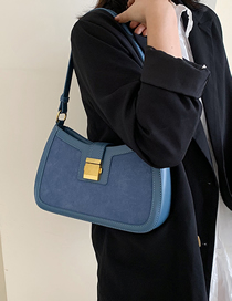 Fashion Blue Scrub Hand-locked Shoulder Bag