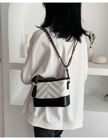 Fashion White Black Shoulder Messenger Bag Chain Bag