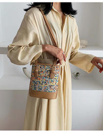 Fashion Khaki Woolen Messenger Bag