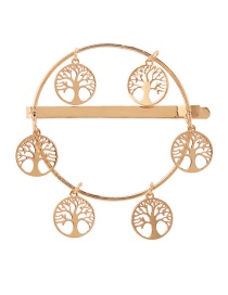 Fashion Gold Alloy Hollowed Out Life Tree Hairpin