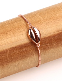 Fashion Rose Gold Copper Plated Gold Shell Pull Bracelet
