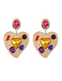 Fashion Gold Geometric Heart Earrings
