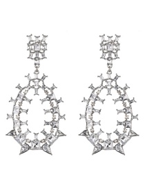 Fashion Silver Geometric Tassel Earrings
