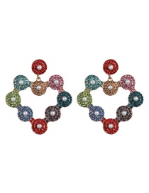 Fashion Color 1 Diamond Heart-shaped Crystal Earrings