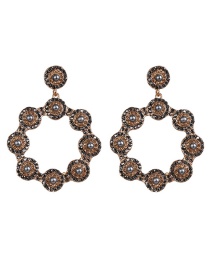 Fashion Black Diamond Flower Earrings