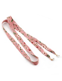 Fashion Deep Pink Floral Scarf Knotted Pearl Chiffon Ribbon Silk Girdle