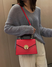 Fashion Red Lock Bag Shoulder Messenger Bag