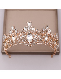 Fashion Golden White Diamond Alloy Diamond Crown