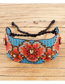 Color Rice Beads Woven Plum Bracelet